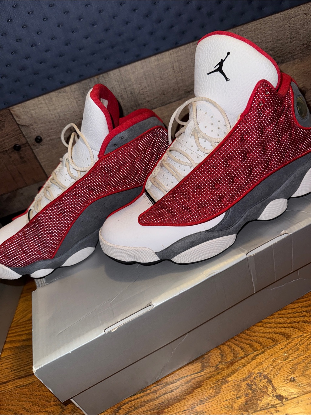 Jordan Red White Gray Retro Basketball Sneakers